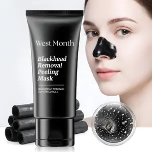 Bamboo Charcoal Blackhead Remover Mask Hyaluronic Acid Aloe Vera Gentle Exfoliating Deep Cleansing Reduces Pores Hydrates Skin Repair 60ML