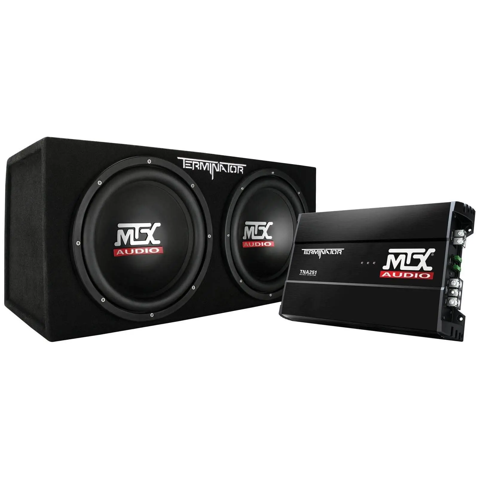 MTX 12" 1200W Dual Loaded Car Subwoofer Audio w/ Sub Box & Amplifier (Open Box) MTX 12" 1200W Dual Loaded Car Subwoofer Audio w/ Sub Box & Amplifier (Open Box)