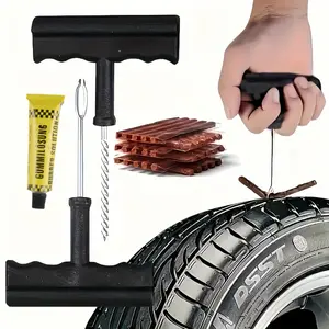 Automotive and Motorcycle Tire Repair Kit with Durable Tire Levers, Adhesive Strips and Screws, Essential Mobile Tool for Emergency Flat Tire Repairs and Tire Changing