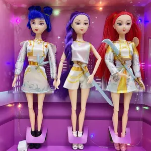 K-POP Demon-Hunting Girl Group Poseable Figure Doll, Lumimira Zoi with Music Korean Pop Idol Doll, KPOP Merchandise for Girls, Birthday Gift