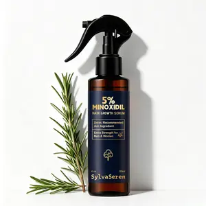【3X Size】SylvaSeren Hair Growth Spray 5% Minoxidil for Men and Women, Helps Reduce Hair Loss & Promote Fuller Hair with Rosemary and Biotin, 120ml