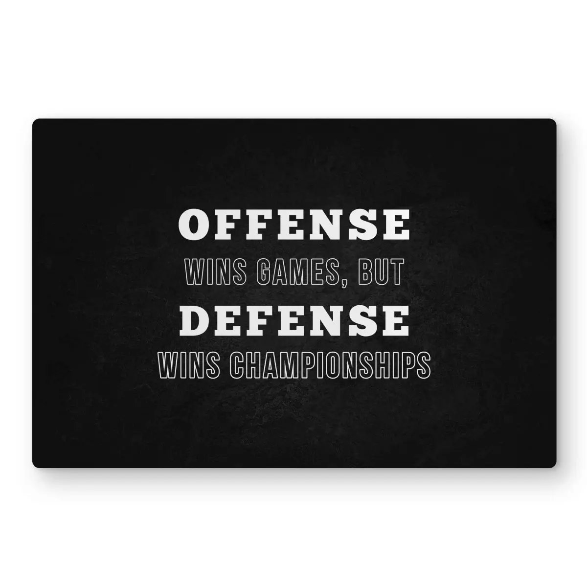 Begin Home Decor C1MP1218W3C3SI 12 x 18 in. Offense Wins Games Wall Art - American Black Metal Print