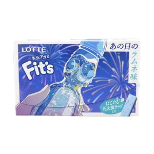 LOTTE Japan Fit's Soda Flavor Chewing Gum with Pop Rocks 12 Pieces