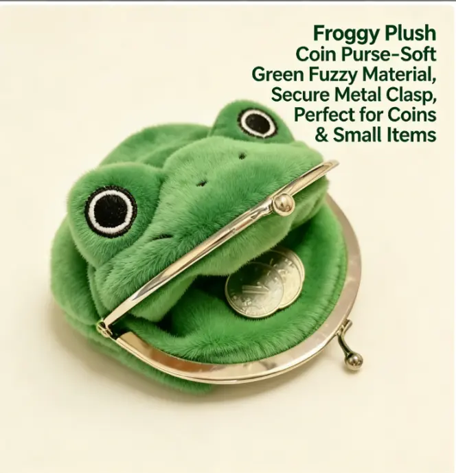 Adorable Green Frog Anime Cosplay Coin Purse | Compact 5.12x5.12 Cartoon Wallet | Perfect Gift for Anime Fans | Elegant Durable Fabric Design