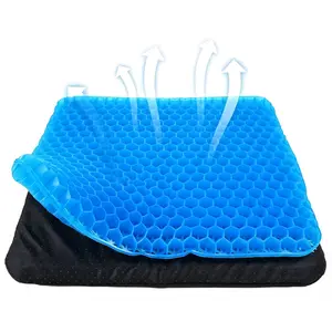 Gel Seat Cushion 2 Pack, Oversized Honeycomb Cooling Gel Chair Pad, Thick 2.5cm Blue Cushion with Non-Slip Cover for Office Car Wheelchair Home, Practical Father’s Day Holiday Party Gift