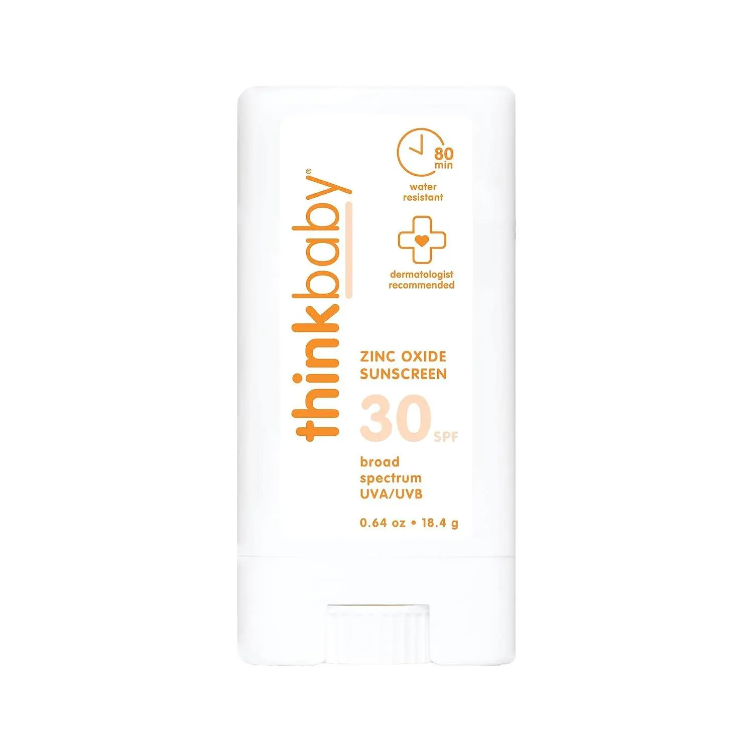 Thinkkids Mineral Sunscreen Stick SPF 30, 0.64 Oz, Vegan & Water Resistant