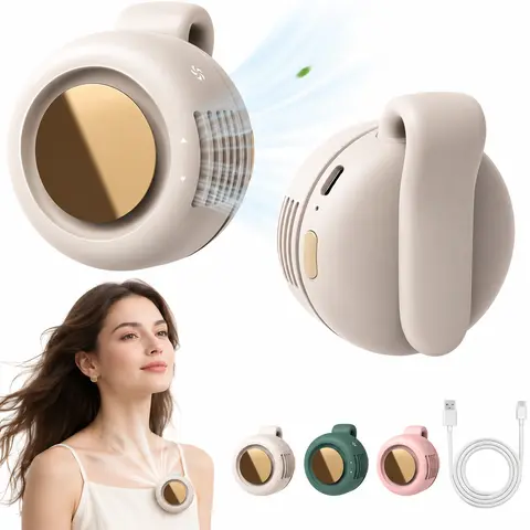 Mini Bladeless Portable USB & Mobile Fan - Rechargeable 3-Speed Waist Clip, Hands-Free Adjustable Cooling, Built-In for Phone Cooling, Outdoor Heat Relief, Lightweight, Long-Life, Fans Portable, Heat Relief Usb & Mobile Fans
