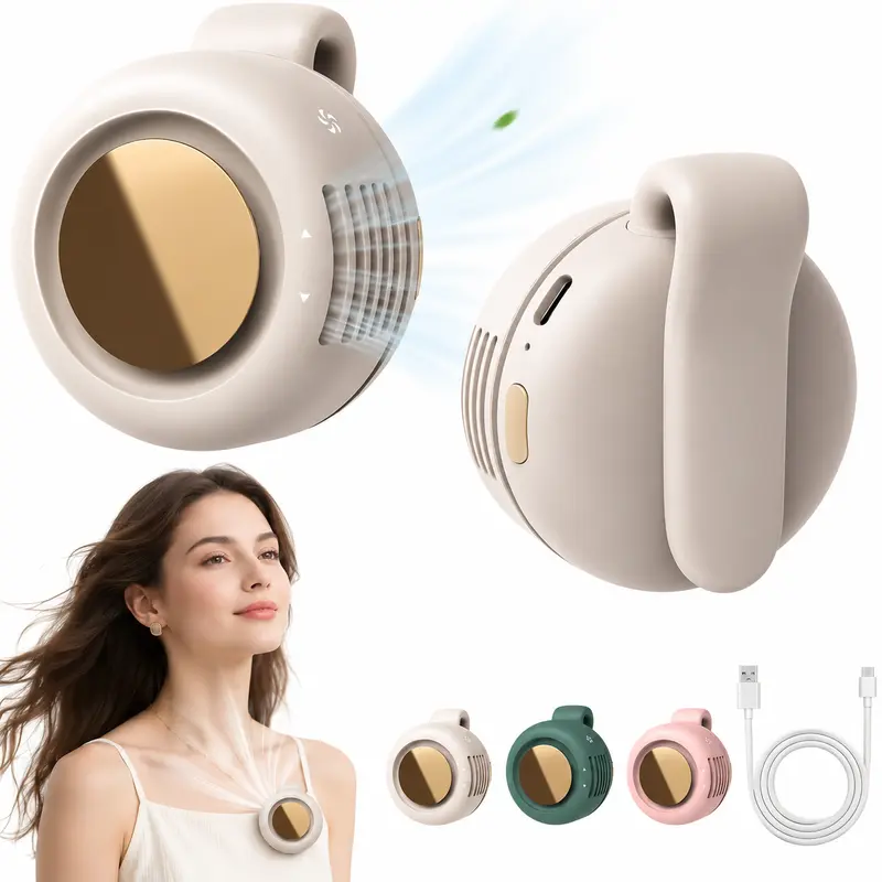 Mini Bladeless Portable USB & Mobile Fan - Rechargeable 3-Speed Waist Clip, Hands-Free Adjustable Cooling, Built-In for Phone Cooling, Outdoor Heat Relief, Lightweight, Long-Life, Fans Portable, Heat Relief Usb & Mobile Fans