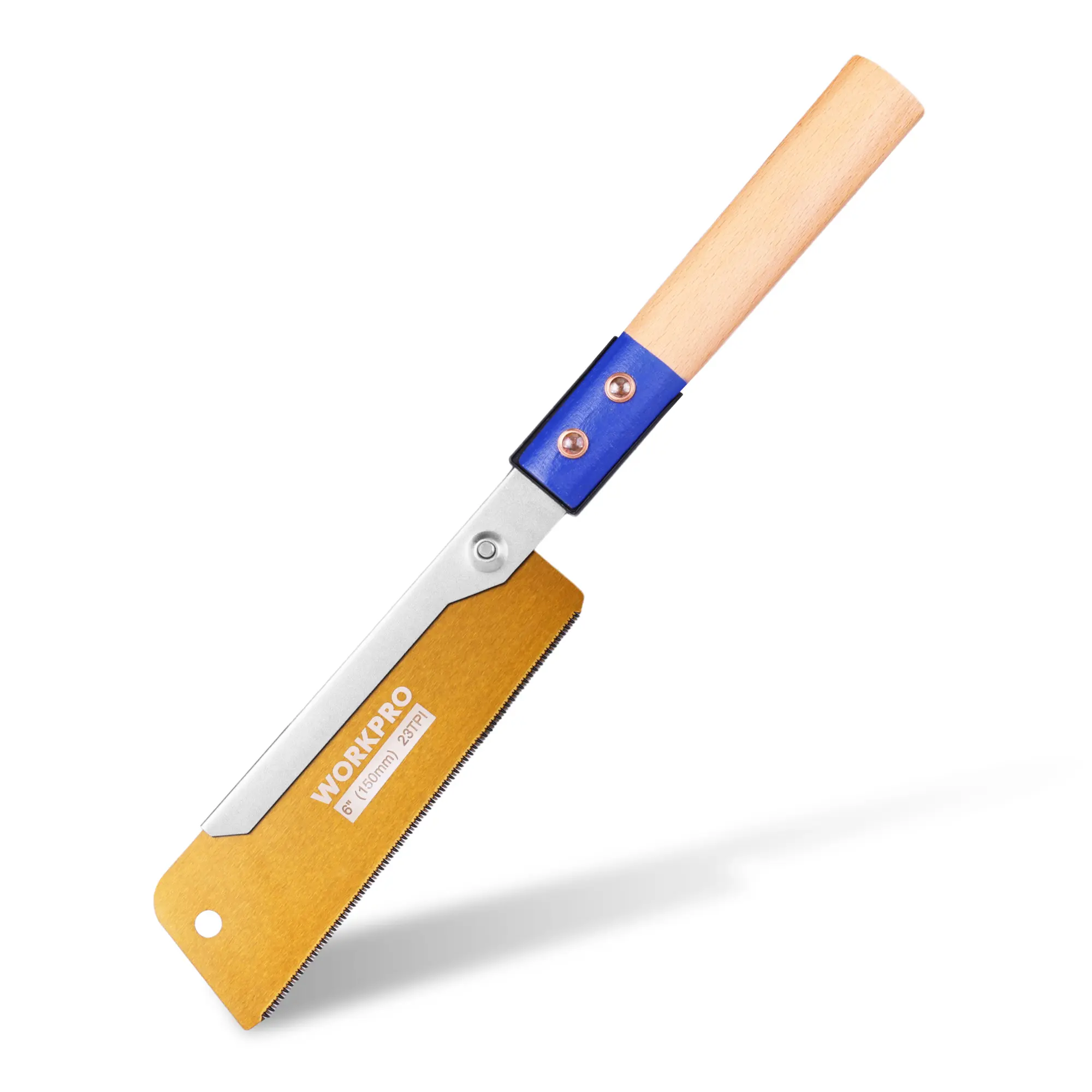 #backtoschool WORKPRO Folding Japanese Hand Saw, Double-Edged Pull Saw with SK5 Flexible Blade, Wood Saw with Non-Slip Beech Handle, Flush Cut Saw for Woodworking, Camping, and Gardening