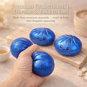 SleekHush 4-Piece Kawaii Silicone Dumpling Squishies - Soft Fidget Gadgets, Stress Relief Gadgets, Sensory Sculptures for Indoor & Outdoor Leisure Recreation, Fidget Gadget