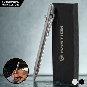 BASTION Slim Stainless Steel Bolt Action Pen  - Durable Professional Ballpoint Pen with Fine Tip, EDC Pen, Ink Refillable, Luxury Pen