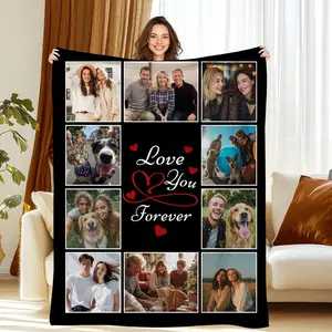 JML Custom Blanket Soft Flannel Throw Blanket - Personalized Photo & Text Throw, Multiple Sizes for Family, Pets, & Adults