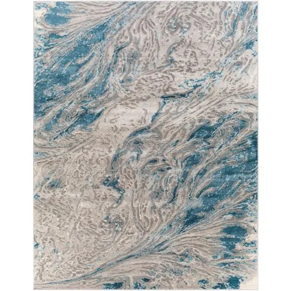 Surya Tibetan TBT-2326 Teal Modern Machine Woven Rug