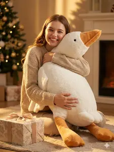 White goose shaped soft doll, 130 centimeters long, more comfortable to hold, super soft fabric, making you unable to put it down, and very suitable for home decoration cute anime Weighted Plush Pillow