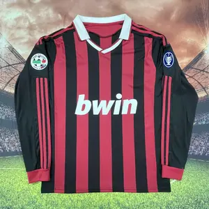 No.80 Ronaldinho 2006-2009 Away Home Retro White No.22 Kaka No.11 Ibrahimovic Long Sleeved Soccer Jerseys