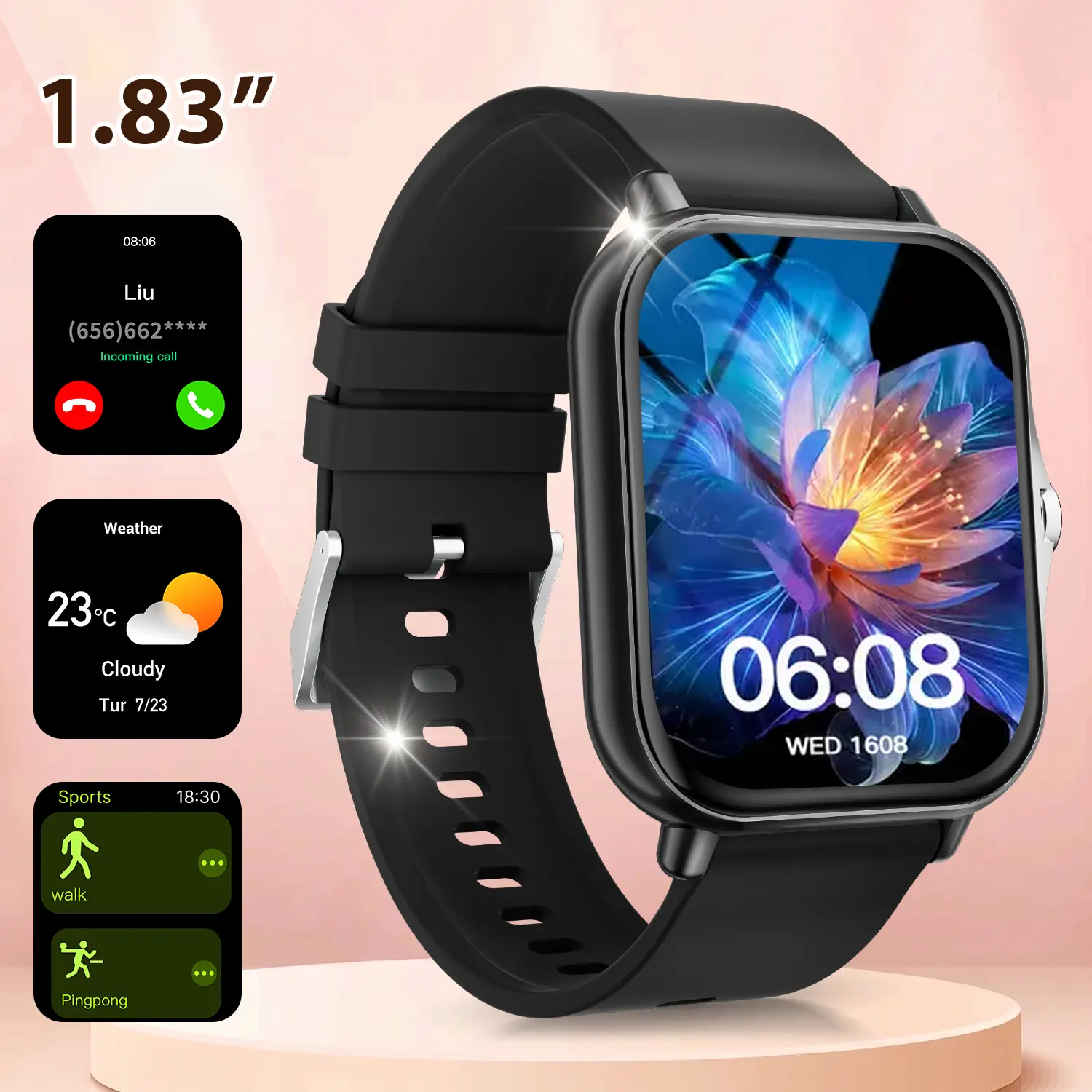 Free Delivery Multifunctional Smart Watch 2026, Wireless Calling Dialing 100+ Sport Modes Fitness Tracker, Music Player, Daily Tool, Ideal Gift, Unisex,Compatible with iOS & Android Devices Smart Bracelet Digital Wristwatch