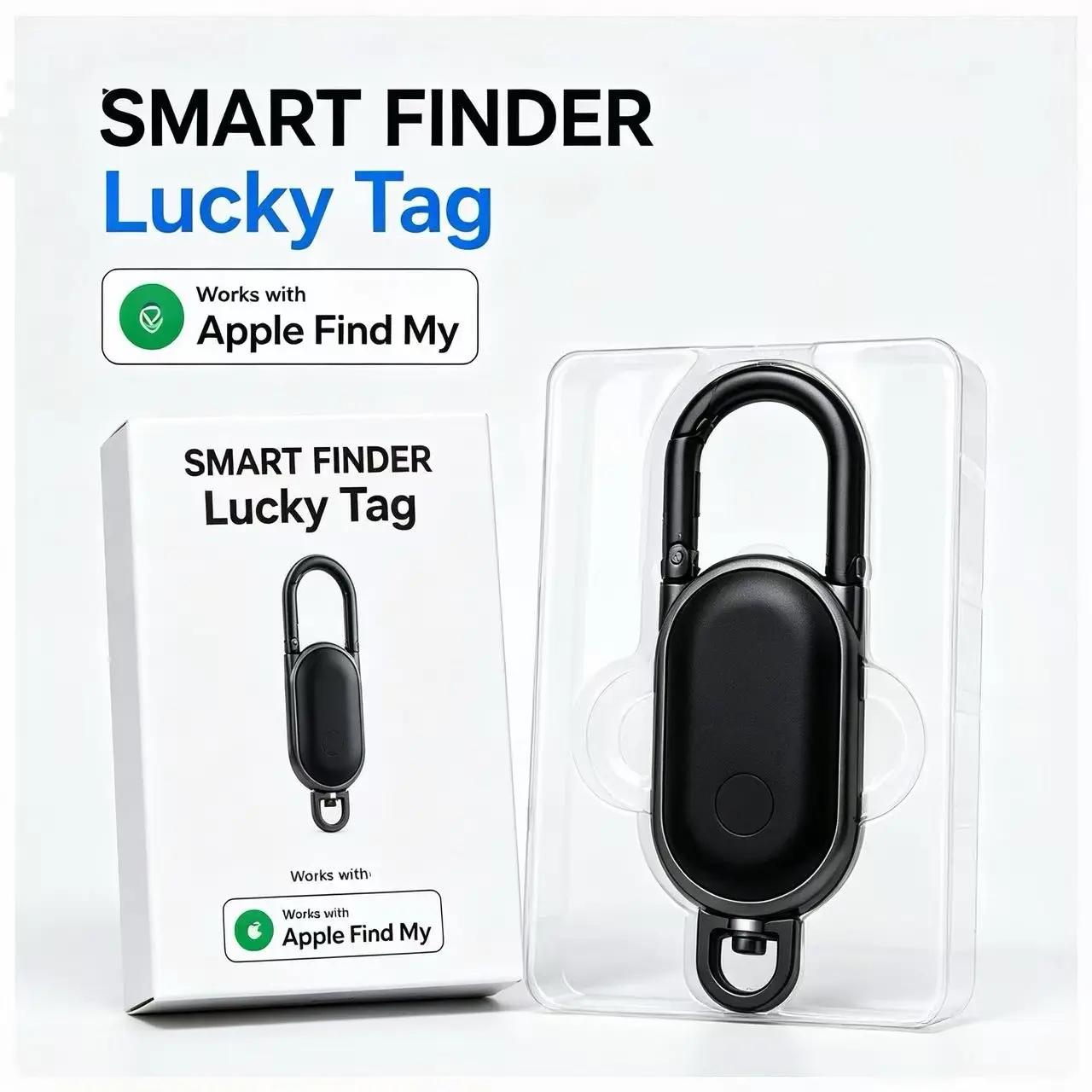 Mini Key Finder Tracker, Anti-Lost Keychain Device for Keys Wallet & Backpack, Works with Apple Find My, No Monthly Fee, Replaceable Battery, iOS Only