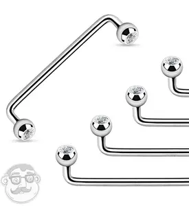 Stainless Steel CZ Internally Threaded Surface Bar Stainless Steel CZ Internally Threaded Surface Bar