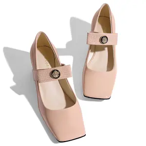 Womens Mary Jane Shoes Pumps Low Heels Closed Squera Toe Chunky Comfortable Dress Shoes Bow Tie Wedding Bride