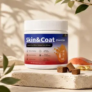 Kipaw Salmon Omega Skin & Coat Soft Chews for Dogs and Cats, Daily Chewable Pet Supplement with Salmon Oil, Omega 3 6 9, Biotin, Vitamin C, Supports Coat Shine, Skin Comfort, All Breeds & Ages, Chicken Flavor