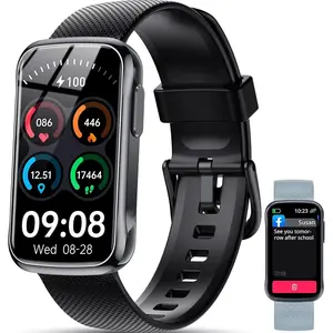 OUKITEL Smart Watch for Men Women with 2 Bands, 1.47" HD Display Fitness Tracker with Heart Rate/SpO2/Sleep Monitor 24 Sport Modes, Waterproof Pedometer, Activity Running Smartwatch for iOS Android