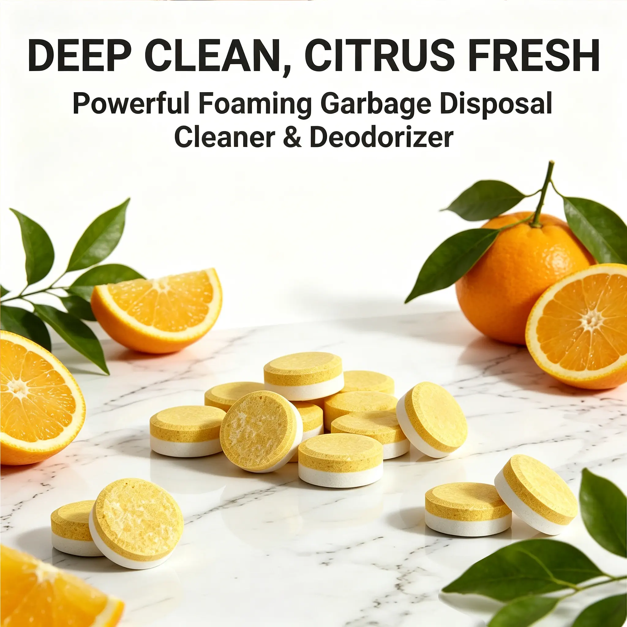 Garbage Disposal Cleaner Tabs 12/24 pack Designed for kitchen sink garbage disposals Simple Deodorization Maintenance to use it clears away common grime and lessens unpleasant odors during regular household use
