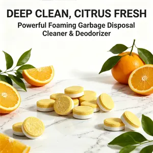 Garbage Disposal Cleaner Deodorizing Tablets, Lemon-Citrus Scent, Easy-to-Use, Septic System Safe, Kitchen & Drain Odor Eliminator, 12-Pack or 24-Pack Options