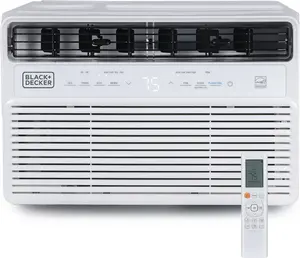 BLACK+DECKER 10,000 BTU Inverter Window Air Conditioner, Window AC Units for Up To 450 Sq. Ft., ENERGY STAR Rated AC Unit, Full Function Remote Control, BD10NWES, White