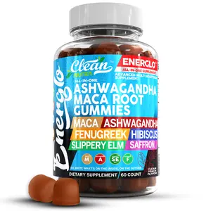 Clean Nutra Ashwagandha Maca Root Gummies with MACA, Ashwagandha, Fenugreek, Hibiscus, Slippery Elm and Saffron for Cortisol Clean Fitness Supplement - Energlo