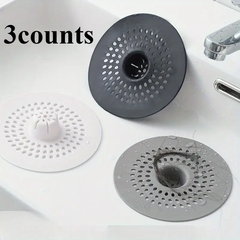 1 Pack Shower Hair Drain Catcher - Durable Plastic Bathroom Sink & Tub Drain Cover with Multi-Size Adapters, Fit for Clog Prevention, Easy Clean Drain Protector, Flexible Design, Effective Filtration, Anti Clogging Drainage, Bathroom Accessory