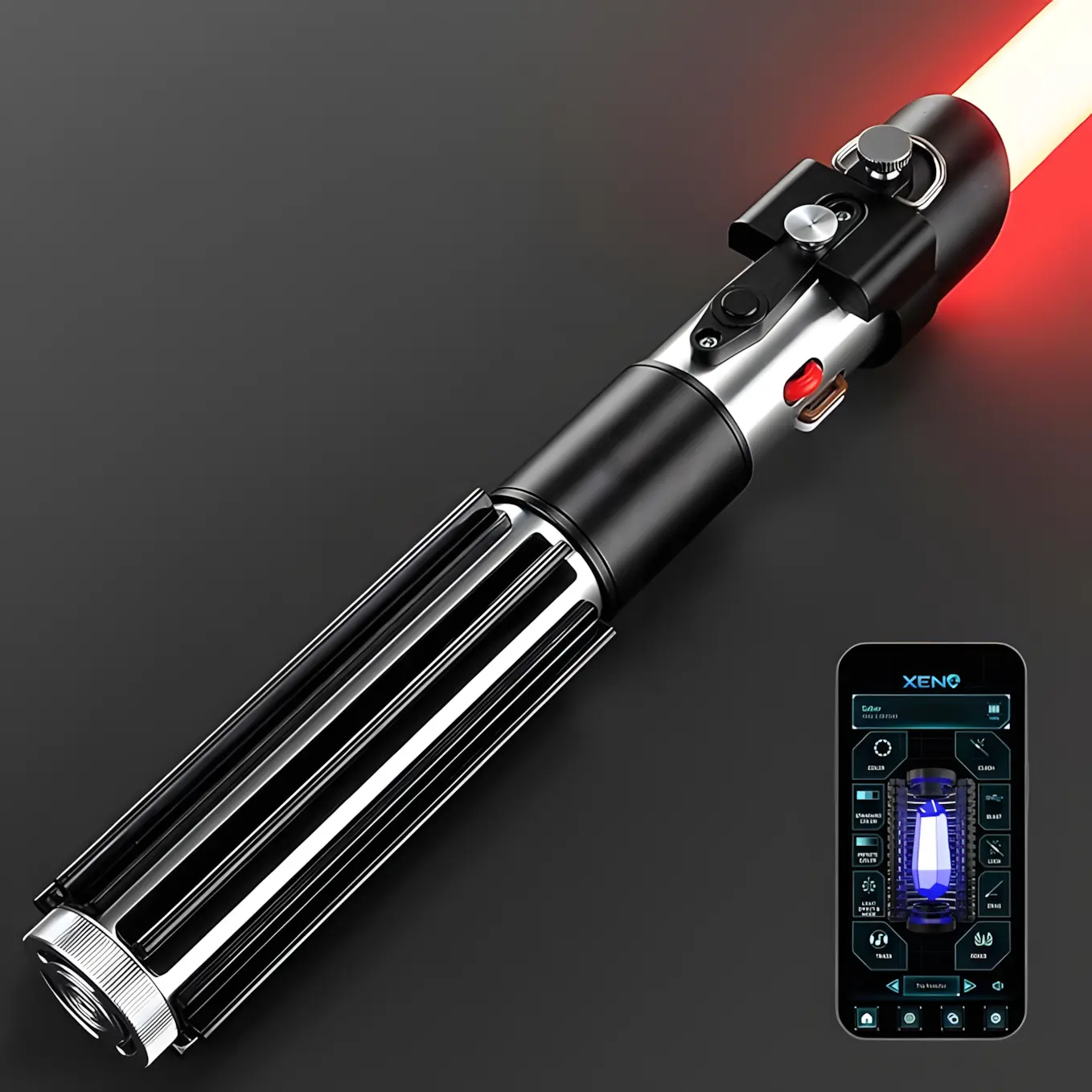 BJSABER DV5 Lightsaber Toy with FX Sounds, Neopixel and Baselit saber with App Control, Smooth Swing Spinning Anakin Lightsaber, Hilt geek collectibles,Neopixel Lightsabers,Lightsabers for Dueling,Toys for Grown ups,summerwins