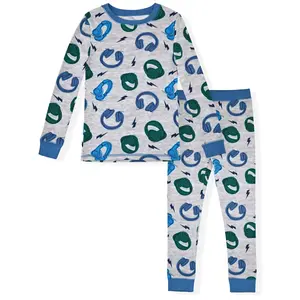 Sleep On It Boys 2-Piece Super Soft Jersey Long Sleeve Snug-Fit Pajama Set - Music