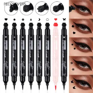 8 Pcs/set Double-ended Liquid Eyeliner Stamp, Various Stamp Shapes, Quick Drying, Waterproof, Suitable for All Kinds of Eye Makeup, Eye Makeup, Liquid Eyeliner Pen