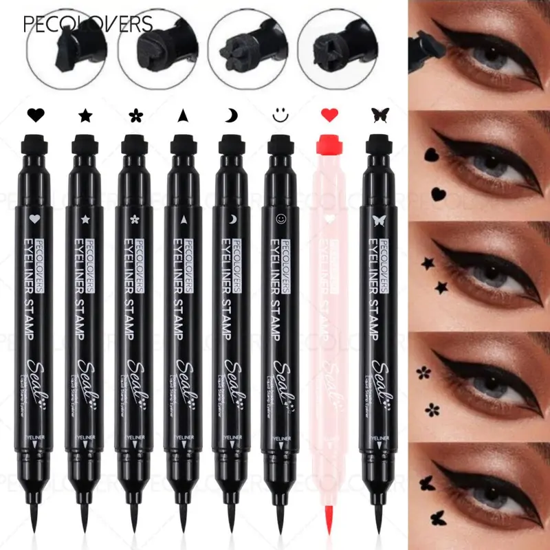 8 Pcs/set Double-ended Liquid Eyeliner Stamp, Various Stamp Shapes, Quick Drying, Waterproof, Suitable for All Kinds of Eye Makeup, Eye Makeup, Liquid Eyeliner Pen, Eye Makeup Products