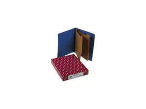 Smead 26784 Pressboard End Tab Classification Folders, Letter, Six-Section, Dark Blue, 10/Bx