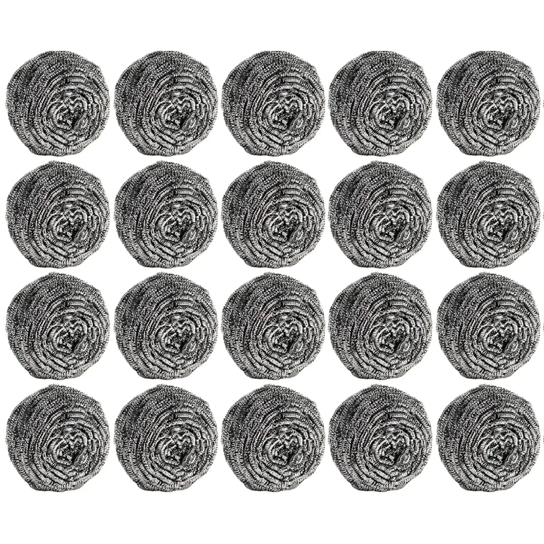 Stainless Steel Wool Scrubber Pads 20Pcs, Kitchen Cleaning Scourers for Pots, Pans, Dishes, Ovens, Grills and Sinks