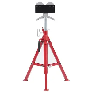 V Head Pipe Stand 2500 LBS, Pipe Jack Stands Adjustable for 28-52 Inch Height & 1/8" to 12" Pipe Sizes, Heavy-Duty for Automotive and Construction