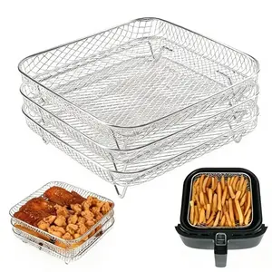 3pcs Air Fryer Stackable Dehydrator Rack, Multi-Layer Cooking Rack, Filter Rack Accessories, Healthy Cooking Solution, Versatile Kitchen Tool