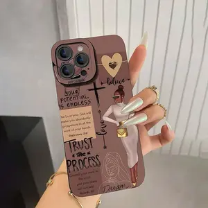 Fashion Girl Pattern Phone Case Inspo, TPU Decorative Phone Protector Cover, Phone Accessories Compatible with iPhone 11 12 13 14 15 16, for Unique iPhone Cases, Cellphone Case, Photo Phone Case