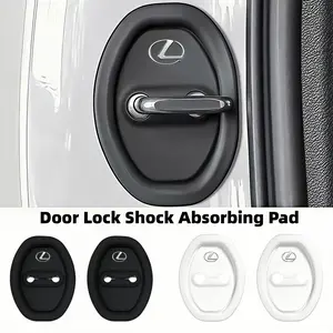 4 Piece Car Door Lock Protector Set, Door Lock Shock Absorbing Pad, Elastic Anti-Collision Shock Absorber Pad, Silent Buffer Padding, Suitable for Lexus Models, Car Accessories
