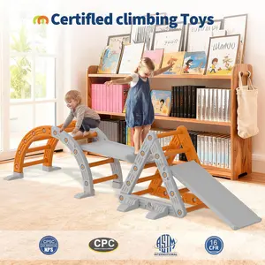 9-in-1 Toddler Indoor Jungle Gym Playset, HDPE PP Plastic Climbing Set with Slide Ladder Arch Ramp, Durable Climbing Toys for 1-8 Year Old Children