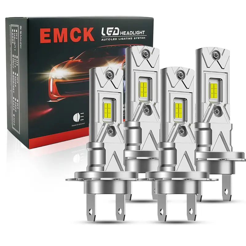 OKCKMK H7 LED Car Headlights, high LM output, ultra-bright, 6000K cool white, 1:1 factory halogen dimensions, plug-and-play installation kit ready in 3 minutes, supports CANBUS, compatible with most mainstream car lighting systems.
