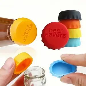 Reusable Silicone Bottle Cap, Leakproof Silicone Lid, 6 Counts/set 6 Color Multifunctional Leak Proof Bottle Cap, Practical Sealing Cap for Home Kitchen
