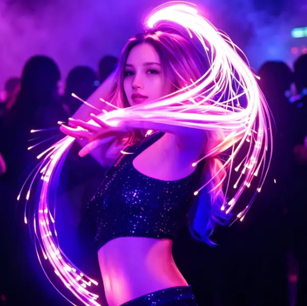 6 FT Manual Fiber Optic Whip - 7 Colors, 5 Modes, 23 Pixel Effects, Water Resistant - Battery-Powered Novelty Lighting Rave Accessory for Dancing, Batteries
