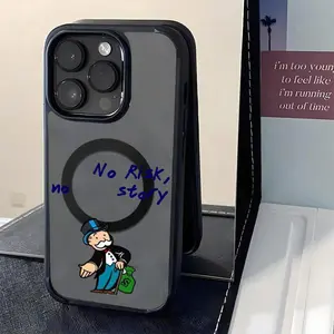 Gentleman Wealth Quote Acrylic Shell Smartphone Case - Inspirational Business Motivation Style for iPhone 17/16/15/14/13/12/11 Plus Pro Max, Unique Handheld Cellphone Accessory Gift