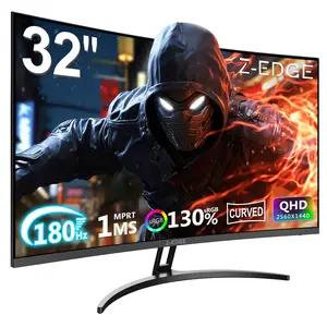 Z-EDGE 32 inch QHD 170Hz Curved Gaming Monitor, 16:9 2K 2560x1440, 1ms Frameless LED Gaming Monitor, Freesync  DP&HDMI Pc Computer Screen