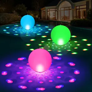 2026 Floating Pool Lights Solar Powered,15" Inflatable Waterproof Pool Led Glow Balls,Solar Pool Lights That Float,Color Changing Floating Light Up Ball for Pool Gifts for Pool Owner Outdoor Decor-1PC