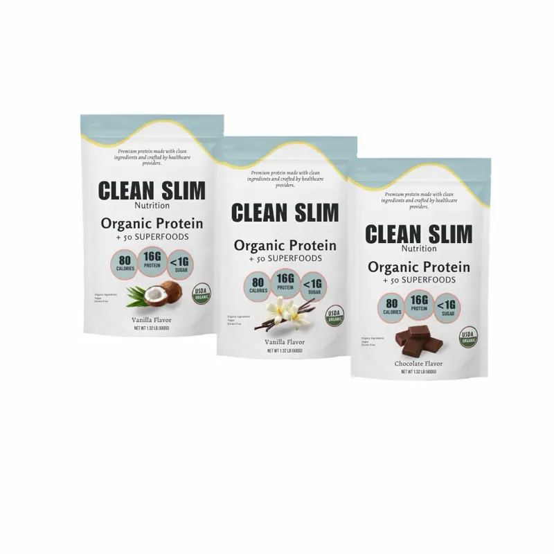 Organic Protein Powder - 16g Protein, 80 Calories, 50 Superfoods, Plant-Based, 30-Serving