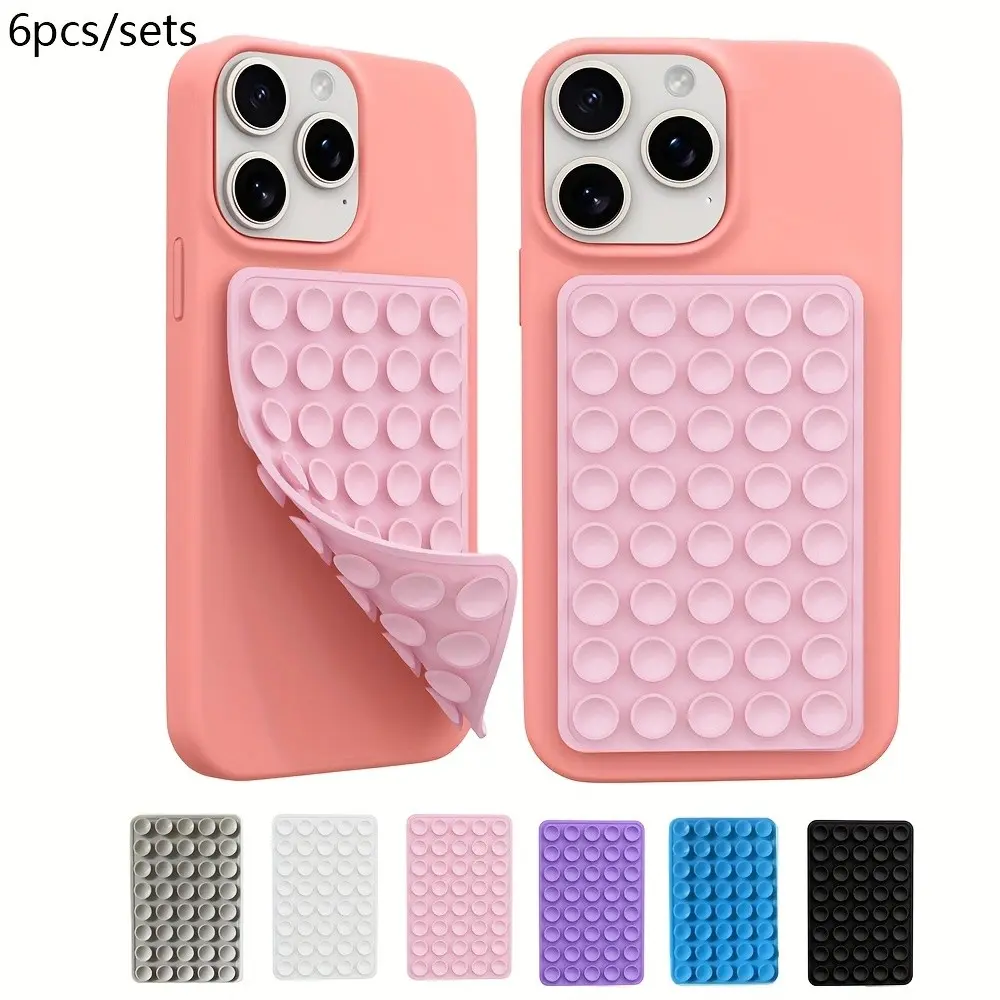 2-In-1 Octobudy Phone Stand, Dual Suction Cup Stand with Sticky Gel, Adhesive Cellphone Holder, iPhone Reusable Silicone Case Accessory, Cute Phone Handle, Multi-Pack