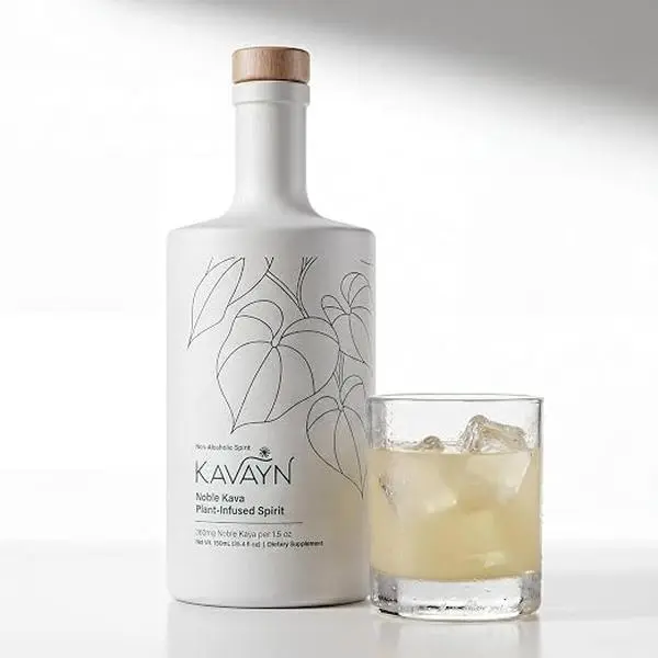 Kavayn Unflavored Herbal Kava Plant-Infused Spirit – Alcohol-Free Relaxation | 350mg Kavalactones per 1.5oz Shot | 750ml | 17 Servings